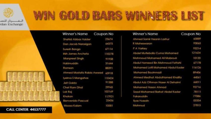 Win Gold Bars Winners List